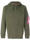 Alpha Industries Pocket Detail Hoodie In Green
