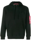 Alpha Industries Pocket Detail Hoodie In Black