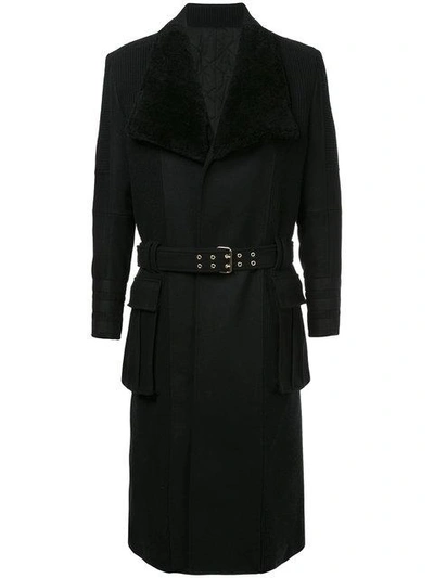Balmain Black Belted Coat
