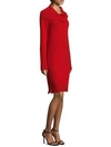 Dkny Rib Cowlneck Dress In Holiday Red