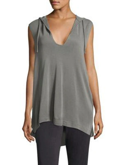 Free People Baja Sleeveless Hoodie In Moss