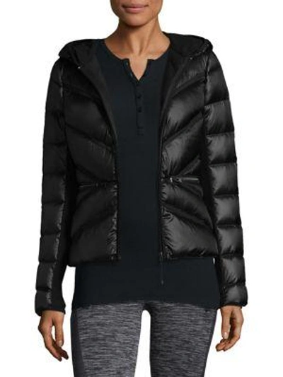 Blanc Noir Quilted Puffer Jacket In Black