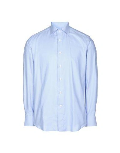 Canali Patterned Shirt In Sky Blue
