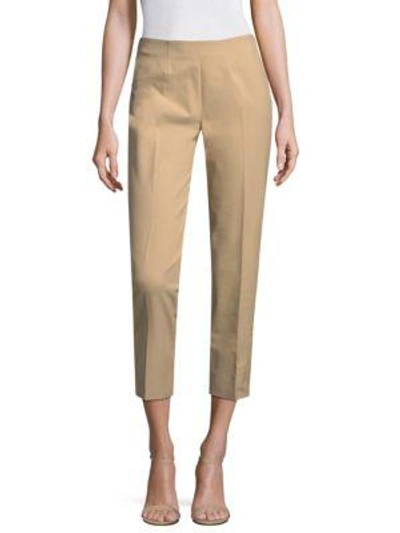 Piazza Sempione Audrey Cotton Capri Pants In Beige