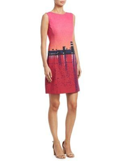 Akris Punto Sunset-print Sleeveless Shift Dress In Multi