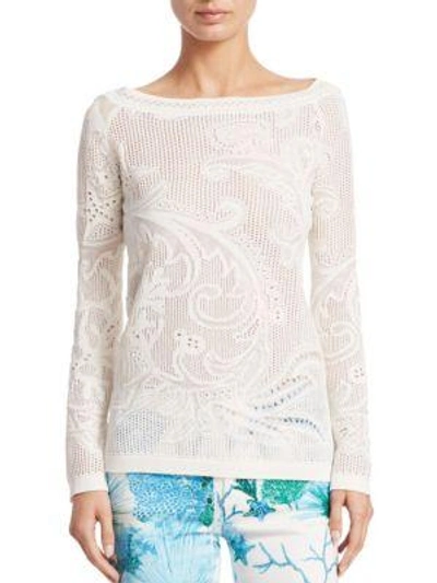 Roberto Cavalli Coral Reef Top In Ivory