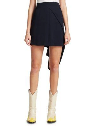 Calvin Klein 205w39nyc Asymmetrical Draped Mini Skirt In Dark Navy