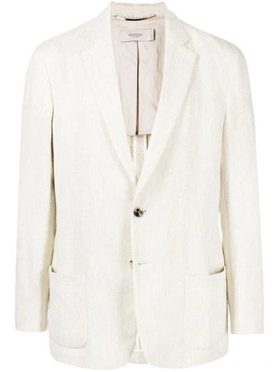 Agnona Single-breasted Fitted Blazer In White
