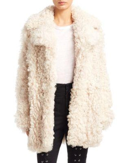 A.l.c Stone Shearling Coat In Powder