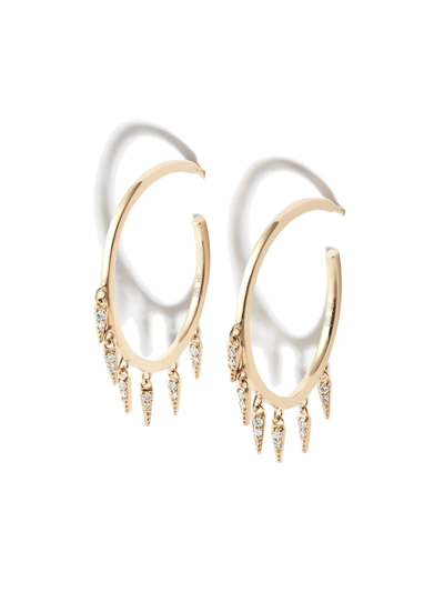 Sydney Evan 14k Yellow Gold Medium Diamond Fringe Hoop Earrings