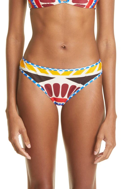 La Doublej Graphic-print Bikini Bottoms In Solar Placée