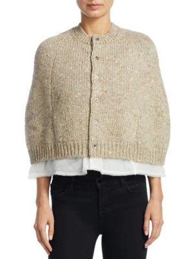 Comme Des Garçons Mixed Yarn Cardigan In Mix Beige