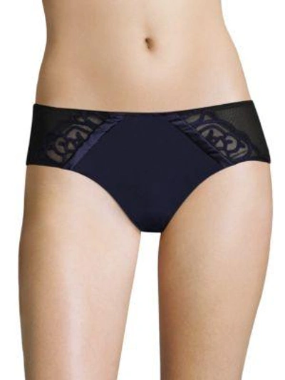 Chantelle Luxembourg Embroidered Hipster In Blue Black