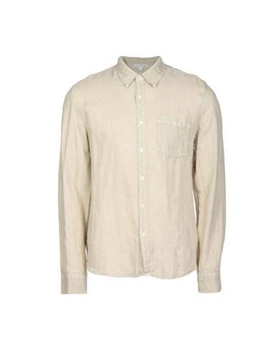 James Perse Linen Shirt In Sand
