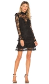 Nicholas Woman Ruffled Cotton-blend Lace Mini Dress Black