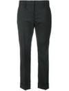 Prada Cropped Tailored Trousers In Black