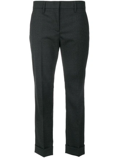 Prada Cropped Tailored Trousers In Black