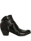 Officine Creative Side Zip Ankle Boots In Black