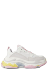 Balenciaga White/multicolour Triple S Sneakers In Pink