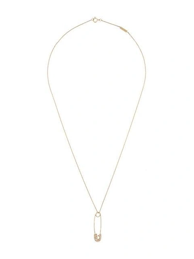 Lauren Klassen Safety Pin Necklace In Yellow & Orange