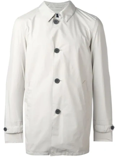 Herno Classic Buttoned Coat In Neutrals