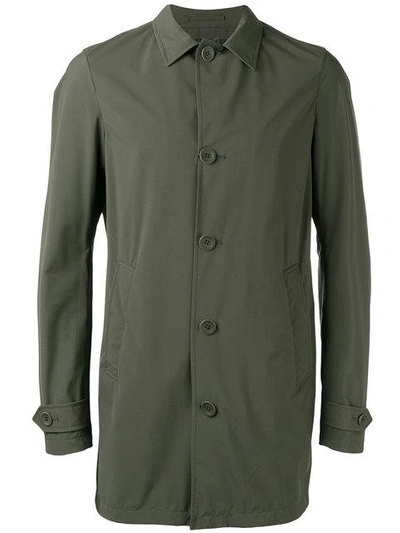 Herno Buttoned Short Coat In Green