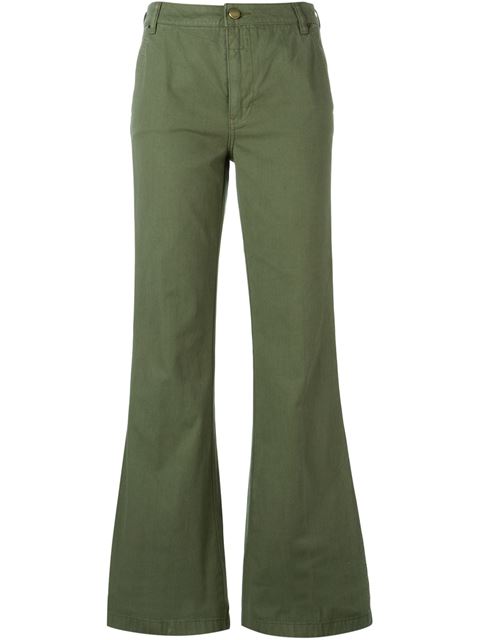 Tory Burch Hose Mit Ausgestelltem Bein Grun In Green Modesens