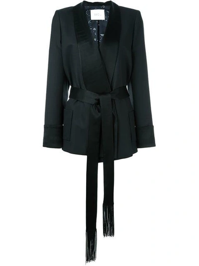 Racil Shawl Lapel Belted Jacket In Black