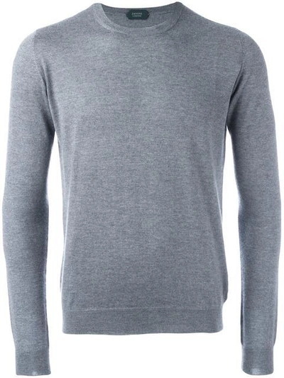 Zanone Crew Neck Jumper - Grey In Grey