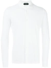 Zanone Pointed Collar Cotton Shirt In White