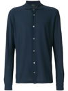 Zanone Long-sleeved Spread-collar Shirt In Blue