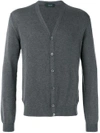 Zanone V-neck Cardigan In Grey