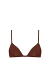Matteau The Petite Triangle Bikini Top In Chocolate-brown