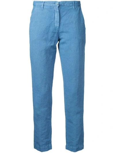 Massimo Alba Cropped Trousers In Blue