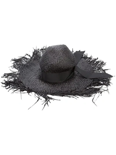 Gigi Burris Millinery Ete Woven Raffia Hat In Black