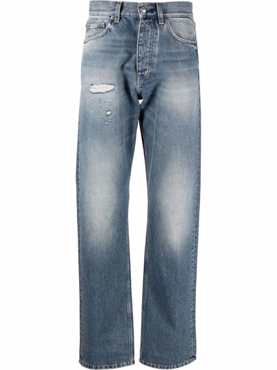 Sunflower Distressed Straight-leg Jeans In Blue