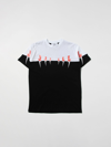 Neil Barrett Kids' T-shirt With Lightning Print In Black