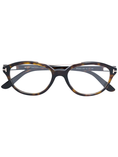 Tom Ford Round-frame Glasses In Brown