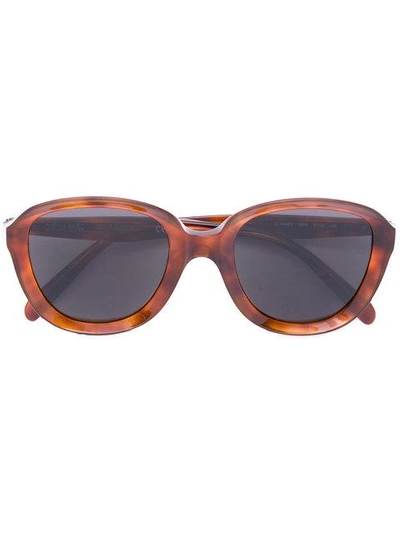 Celine Céline Eyewear Chunky Framed Sunglasses - Brown