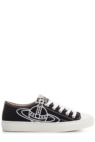 Vivienne Westwood Low Top Plimsolls Eco Leather Sneakers In Black