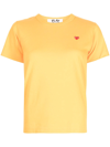 Comme Des Garçons Play Heart-detail Short-sleeved T-shirt In Yellow