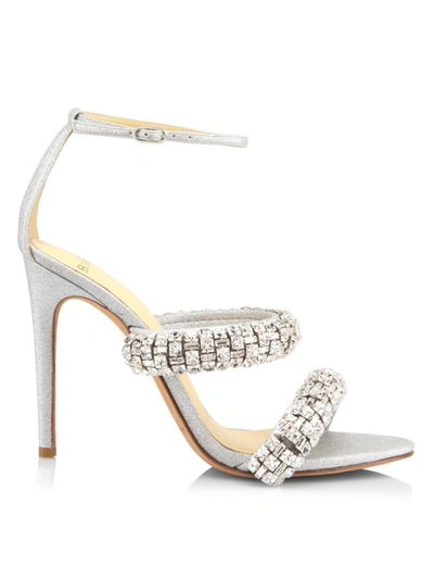 Alexandre Birman Riviera Crystal-embellished Glitter Sandals In Silver
