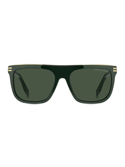 Marc Jacobs 56mm Flat Top Sunglasses In Green / Green