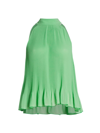 Veronica Beard Alexa Halter Chiffon Blouse In Agate Green