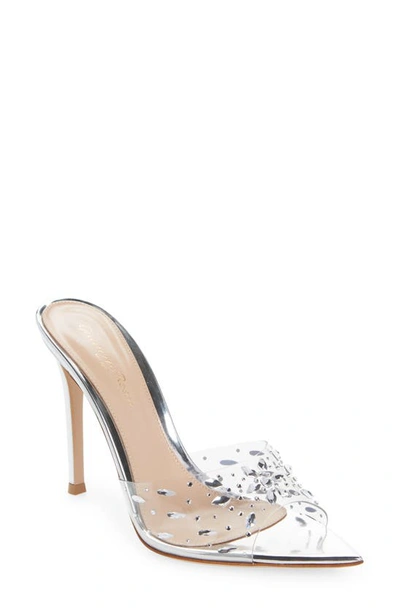 Gianvito Rossi Glass Crystal-embellished Sandals In Silver
