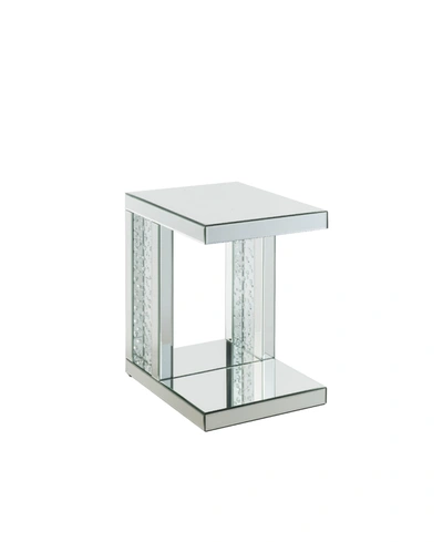 Acme Furniture Nysa Accent Table In Mirrored And Faux Crystals Inlay