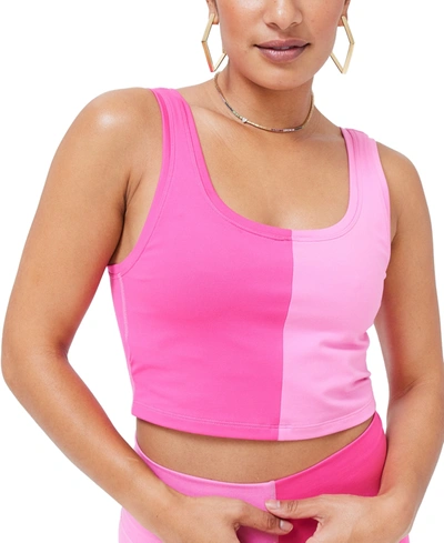 Terez Women's Colorblocked Cropped Top In Pink & Bubblegum