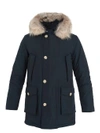 Woolrich Arctic Fur-trimmed Down Parka In Navy