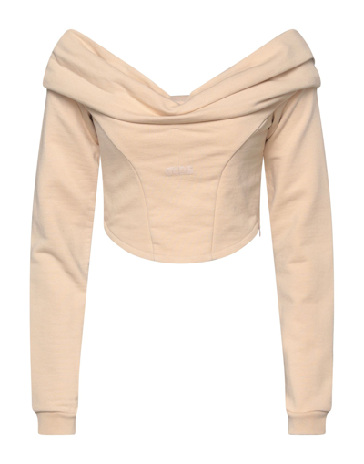 Gcds Couture Jersey Top In Nude