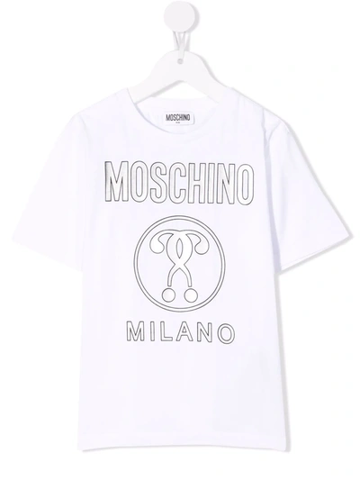 Moschino Kids' Logo-print T-shirt In White